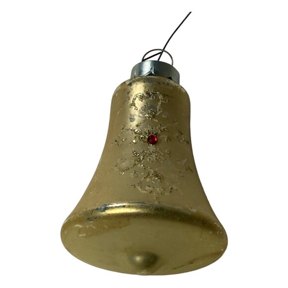 Mercury Glass Christmas Ornaments Vintage Gold Bells Set of 4 Made in Germany - Picture 9 of 16